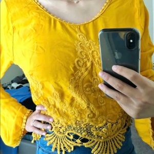 Yellow Embroidered Blouse